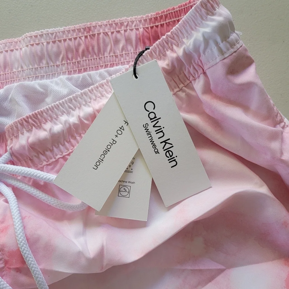 Calvin Klein Pink Tie-Dye Swim Shorts Size‎ L